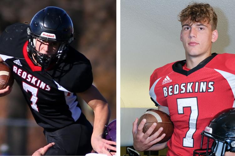 8-Man I Top 8: Braxton Lafferty (Left photo Everett Royer/KSportsImages.com; Right photo Joey Bahr for Kansas Pregame) )