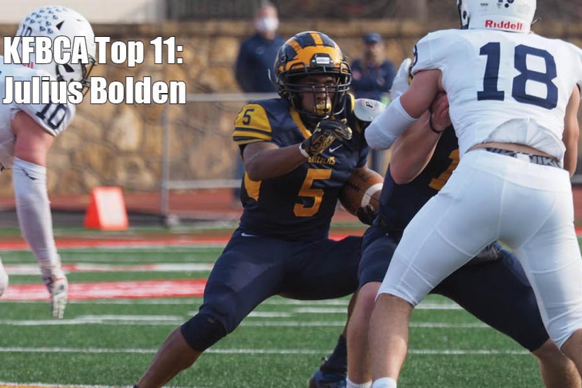 KFBCA Top 11: Wichita Northwest running back Julius Bolden, #5 (Photo courtesy Northwest Grizzly Football)