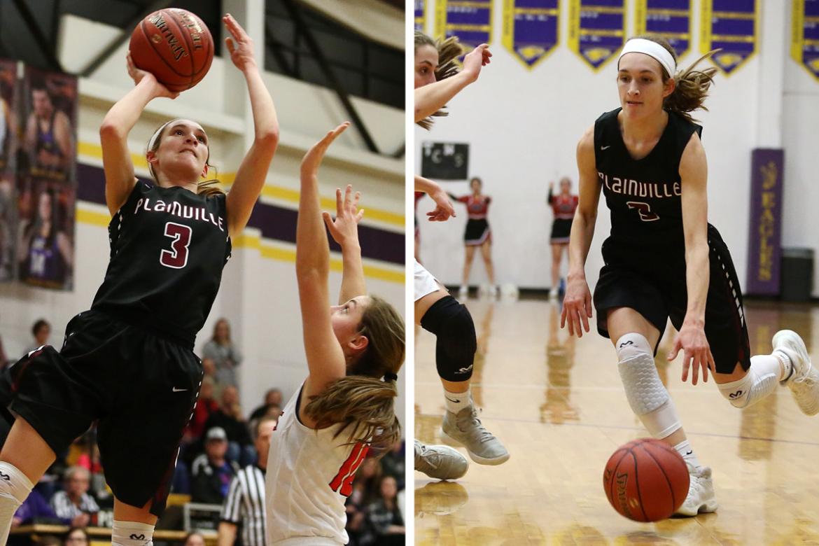 Plainville junior Aubree Dewey has averaged at least 16 points per game in each of her first three seasons of high school basketball. (Photos by Everett Royer, KSportsImages.com)