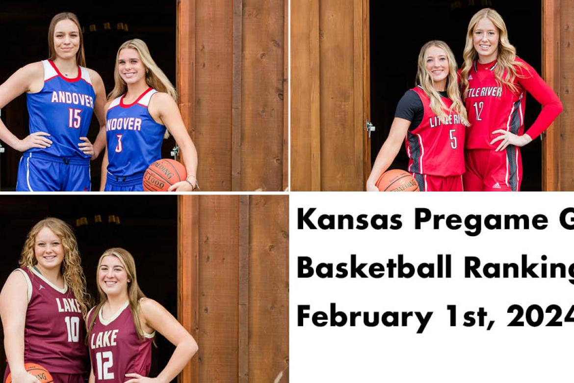 Clockwise from bottom left: Silver Lake's MaKenzie McDaniel and McKinley Kruger, Andover's Alana Shetlar and Brooke Walker, and Little River's Alaina Eck and Aubrey Olander lead the way for three of the most dominant teams in their respective classifications. (Photos: Heather Kindall Photography)