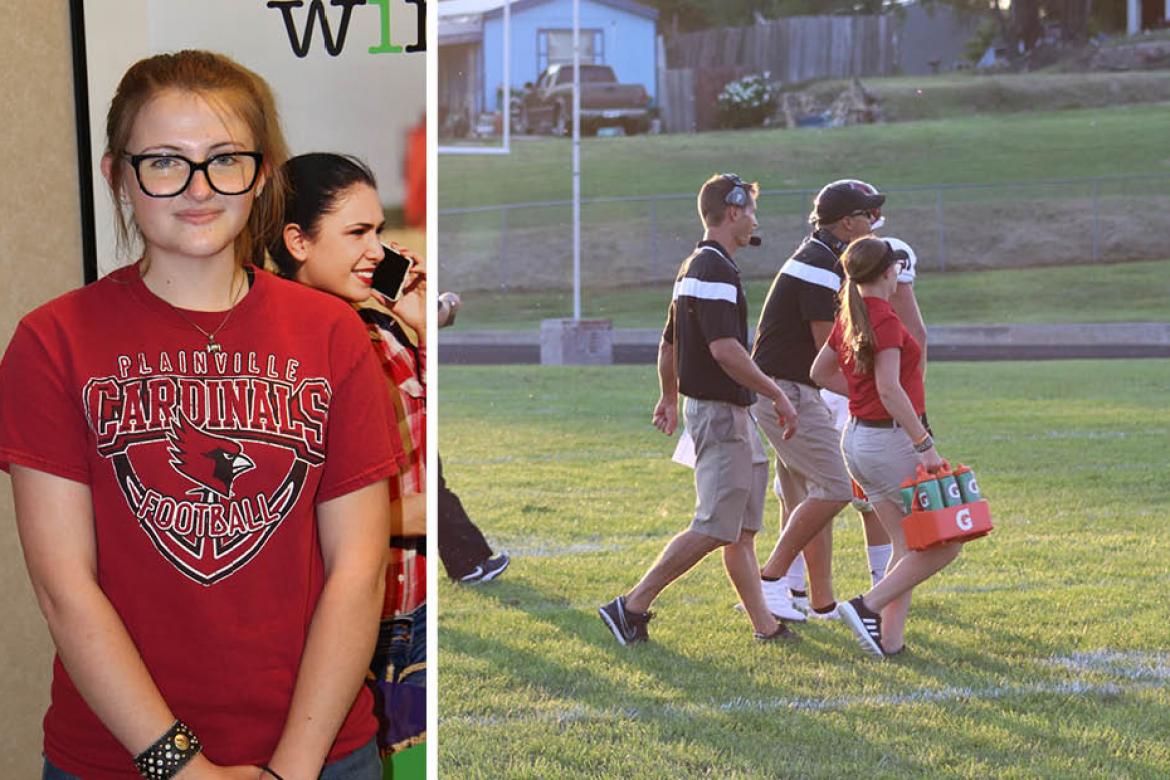 Plainville senior Heidi Jones reflects on the loss of her senior year in this column for Kansas Pregame. (Left photo: John Baetz; Right photo: Kaiden Van Schuyver)