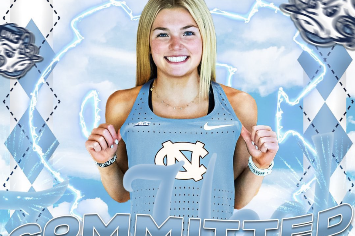 Salina Central junior Katelyn Rupe has committed to run at the University of North Carolina. (Graphic: @JoshuaGrenade)