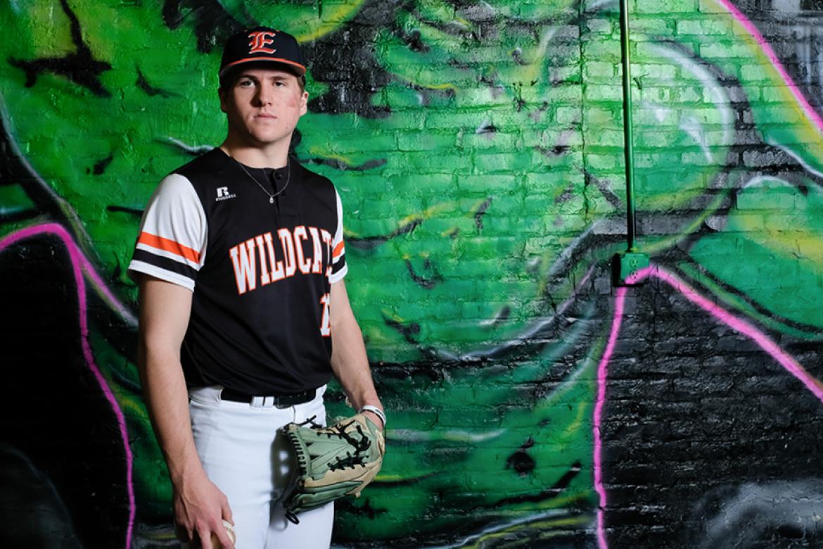Elkhart senior Kage Ralstin overcomes challenges to achieve baseball milestones. (Photo: Joey Bahr Photography)
