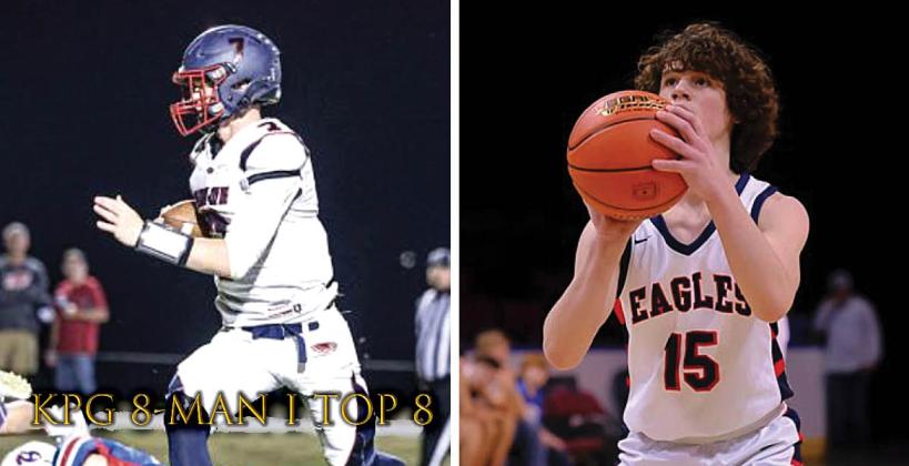 Kansas Pregame 8-Man Top 8: Jack Skocny, Clifton-Clyde (Left photo by Backroads News; Right photo by Joey Bahr)