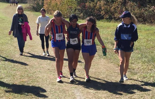 Maddy Amsink and Julie Bachard, members of the Cheney High School cross country team, have been selected to receive the KSHSAA "Spirit of Sport" award for their selfless act at the regional meet in 2018. (Photo courtesy CHS Athletics)