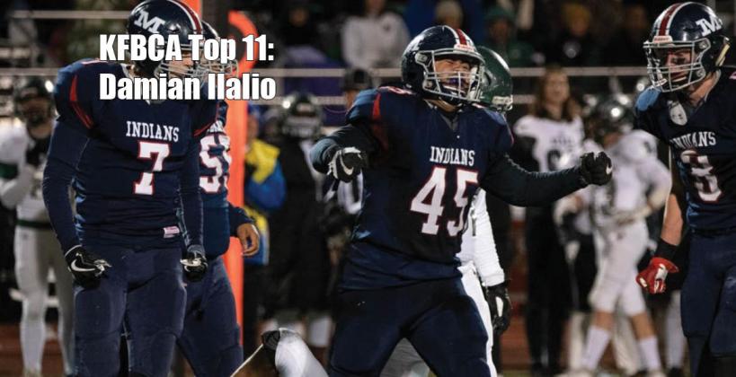 KFBCA Top 11: Manhattan defensive lineman Damian Ilalio, #45 (Photo by Nickolas Oatley, Manhattan Mercury)