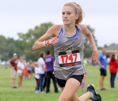 Sophomore distance runner Jentrie Alderson has big goals for her first year with the Southeast of Saline cross country team. (Photo by Huey Counts)