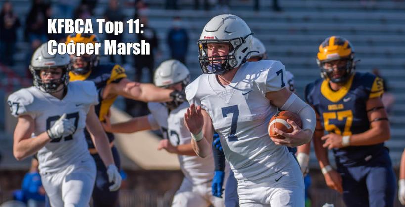 KFBCA Top 11: Mill Valley quarterback Cooper Marsh, #7 (Photo by Lori Wood Habiger)