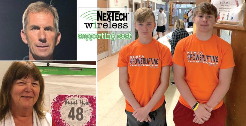 Clockwise from top left: Rodney Palen, Cooper McDill, Eli Vance and Nancy Weishaar were recognized as part the Nex-Tech Wireless Fall 2021 Supporting Cast.