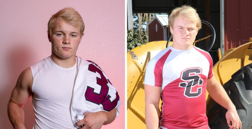 Salina Central's "Weighting Game" feature subject and Winter Sports Preview coverboy Taylon Peters will play at Washburn. (Left photo by Joey Bahr, right photo by Bree McReynolds-Baetz)