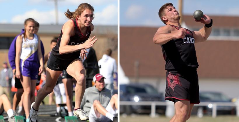 Plainville juniors Aubree Dewey and Jared Casey headline the Plainville track and field team and the duo will go down as two of the top athletes in Plainville High School history. (Photos by Everett Royer, KSportsImages.com)