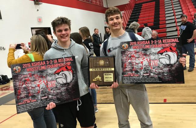 Riley County seniors Luke Richard (left) and Mikey Waggoner enter the state tournament a combined 70-0. (Courtesy Photo)