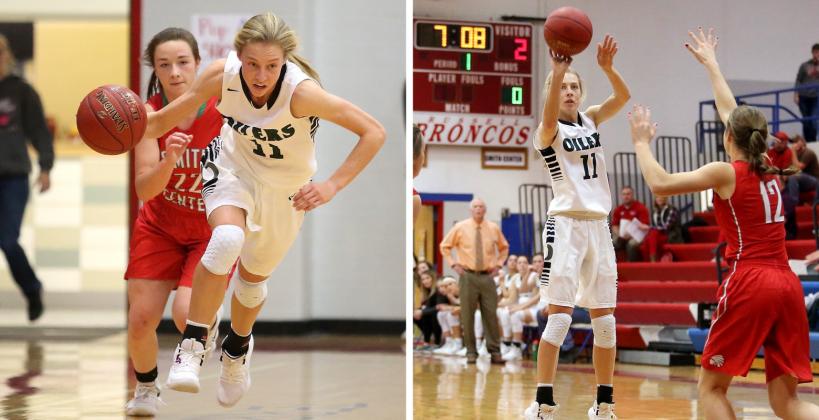 Central Plains junior Emily Ryan, one of the state's top basketball players, nearly broke the state single game steals record in a win over Macksville. (Photos by Everett Royer, KSportsImages.com)