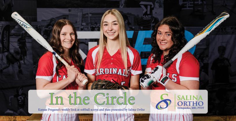 Seniors (L-R) Mollie Steiner, Jordyn Boxberger, and Kashlin Beck lead the way for Hoisington/Central Plains softball. (Photo: Heather Kindall Photography)