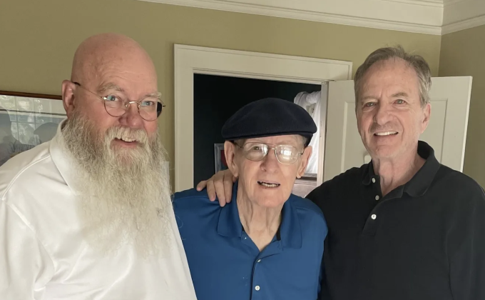 Legendary former Wichita East High School football coach Chuck Porter, center, and former assistant coaches and friends Jerry Taylor, left, and Steve Miller, right. (Photo: Schari Porter)