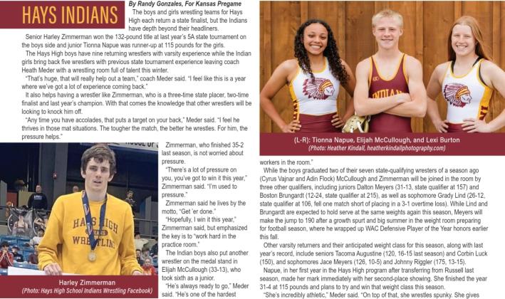 Hays High entered the season with high expectations - as outlined in our feature in the Winter Edition - and they enter the postseason in search of hardware. (To read the entire feature click on eEdition at kansaspregame.com)