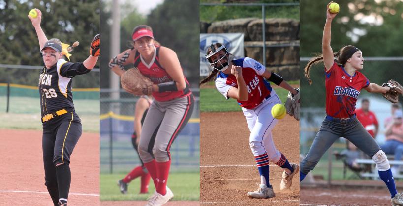 From L-R: Haven's Maguire Estill, Osage City's Aliks Serna, Oskaloosa's Ellie Stember and Wabaunsee's Autymn Schreiner (Photos by Dedria Ashworth, Nancy Lamb, Jill Guilfoyle and Everett Royer)
