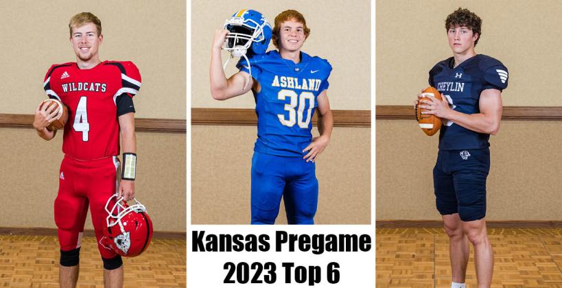 (L-R): Cunningham's Luke McGuire, Ashland's Kale Harris and Cheylin's Logan McCarty are among the 2023 Top 6 seniors as voted on by 6-Man football coaches. (Photos: Heather Kindall Photography)