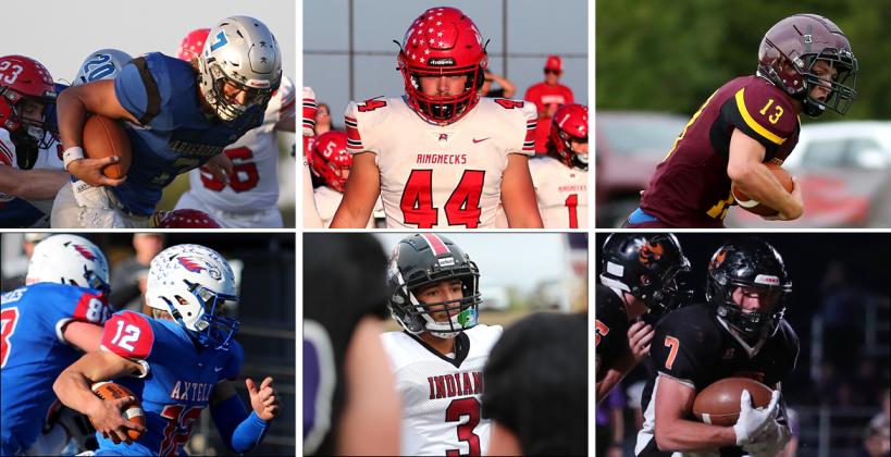 Pictured, clockwise from top left: Dylan Bice, Conner Dinkel, Carson Werth, Max Neeley, Erhik Hermosillo, and Isaac Detweiler. (Photos by Everett Royer, KSportsImages.com)