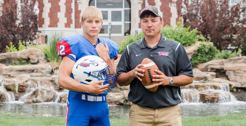 Isaac and Eric Detweiler pose at Kansas Wesleyan University during our Family Over Everything feature shot last summer (Photo: Heather Kindall Photography)