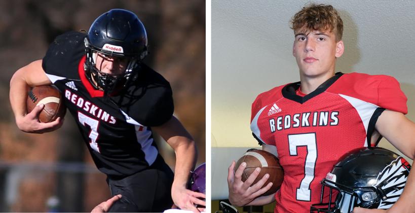 8-Man I Top 8: Braxton Lafferty (Left photo Everett Royer/KSportsImages.com; Right photo Joey Bahr for Kansas Pregame) )