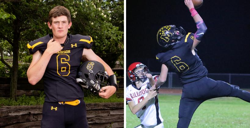 Kansas Pregame 8-Man Top 8: Drew Stutesman (Left photo by Julie Kuhlmann, right photo by Gordon Smith)