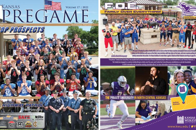 The first look at the 2022 Football Preview cover and inside cover featuring the state's top prospects and some of the state's top football families. (Cover shot: Joey Bahr; Inside Cover F.O.E. shot: Heather Kindall)