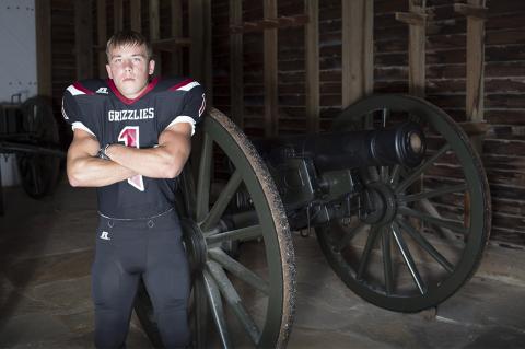 Kansas Pregame coverboy Zane Colson, one of the state's top football players and wrestlers, plans to compete in both sports at Kansas Wesleyan University. (Photo at Fort Scott National Historic Site by Derek Livingston)