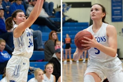 Madi McClain (left) and Karenna Gerber are two of five returning junior starters for Halstead, one of the favorites in a loaded CKL girl's division. (Photos courtesy Halstead Yearbook)