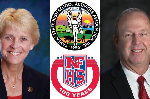 Dr. Karissa Niehoff, CEO of the National Federation of State High School Associations, and Bill Faflick, Executive Director of the Kansas State High School Activities Association. (Submitted Photos)