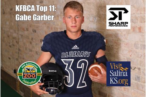 Sabetha quarterback/linebacker Gabe Garber, brought to you by Rolling Hills Zoo, Sharp Performance and Visit Salina. (Photo by Bree McReynolds-Baetz)