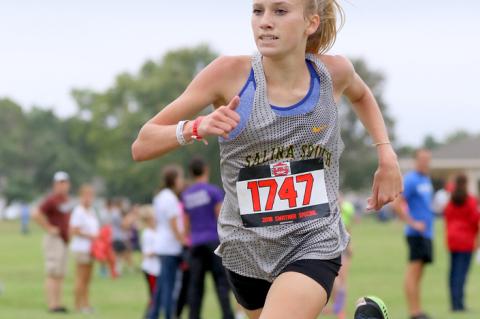 Sophomore distance runner Jentrie Alderson has big goals for her first year with the Southeast of Saline cross country team. (Photo by Huey Counts)