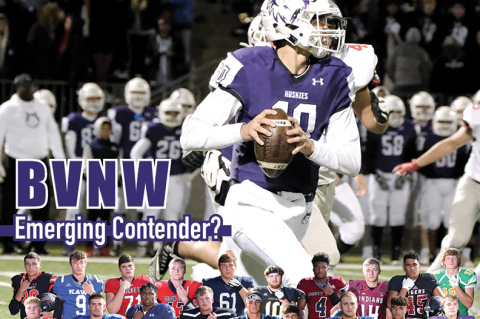 After last week's win against perennial power Blue Valley, a team hamstrung by key transfers, could the Blue Valley Northwest Huskies be an emerging Class 6A contender in the fourth season under coach Clint Rider? (Photo by Tim Galyean, tgfoto.com)