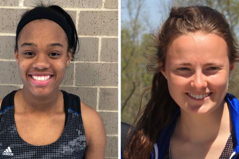 Olathe Northwest seniors Jaleesa McWashington (left) and Maddi Righter are two of 6A's best jumpers. (Courtesy Photos)