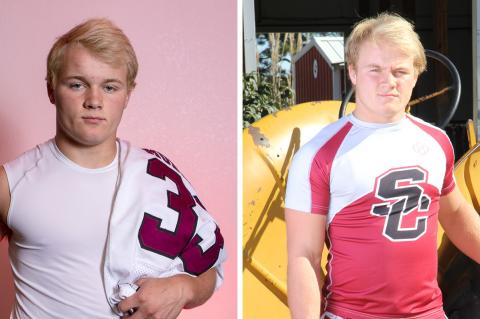 Salina Central's "Weighting Game" feature subject and Winter Sports Preview coverboy Taylon Peters will play at Washburn. (Left photo by Joey Bahr, right photo by Bree McReynolds-Baetz) Salina Central's "Weighting Game" feature subject and Winter Sports Preview coverboy Taylon Peters will play at Washburn. (Left photo by Joey Bahr, right photo by Bree McReynolds-Baetz)