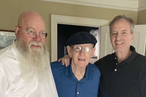 Legendary former Wichita East High School football coach Chuck Porter, center, and former assistant coaches and friends Jerry Taylor, left, and Steve Miller, right. (Photo: Schari Porter)