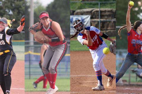 From L-R: Haven's Maguire Estill, Osage City's Aliks Serna, Oskaloosa's Ellie Stember and Wabaunsee's Autymn Schreiner (Photos by Dedria Ashworth, Nancy Lamb, Jill Guilfoyle and Everett Royer)