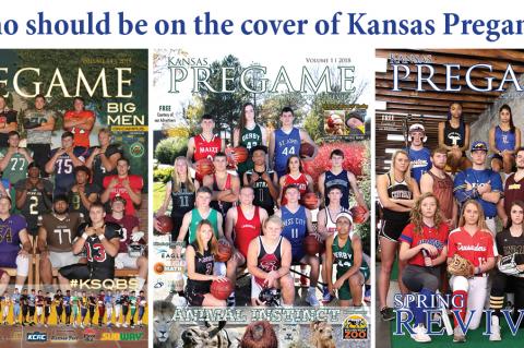 Pictured, left-to-right: Kansas Pregame Football Preview 2019, Kansas Pregame Winter Edition 2018, Kansas Pregame Spring Edition 2019. (Photos by Bree McReynolds-Baetz and Everett Royer)