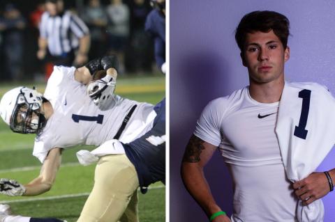 Mill Valley running back Cameron Young, part of our weight room feature, will play at Baker University. (Left photo by Susan Goodwyn, right photo by Joey Bahr) Mill Valley running back Cameron Young, part of our weight room feature, will play at Baker University. (Left photo by Susan Goodwyn, right photo by Joey Bahr)