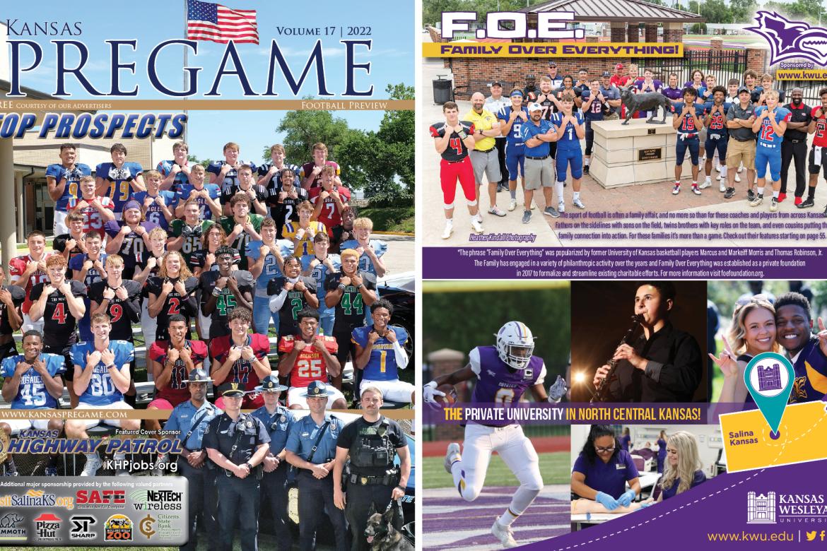 The first look at the 2022 Football Preview cover and inside cover featuring the state's top prospects and some of the state's top football families. (Cover shot: Joey Bahr; Inside Cover F.O.E. shot: Heather Kindall)