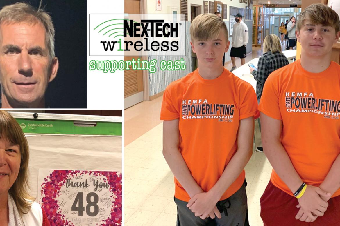 Clockwise from top left: Rodney Palen, Cooper McDill, Eli Vance and Nancy Weishaar were recognized as part the Nex-Tech Wireless Fall 2021 Supporting Cast.
